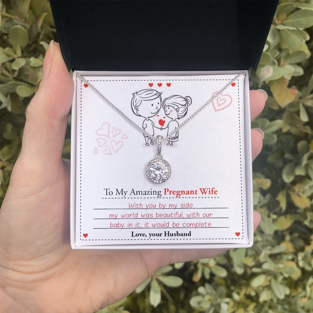 To My Amazing Pregnant Wife | With You (Eternal Hope Necklace) | Jewelry | C30187TR, lx-C30187, PB23-WOOD, PROD-2083278, PT-2646, TNM-1, USER-43062 | TageUnlimited