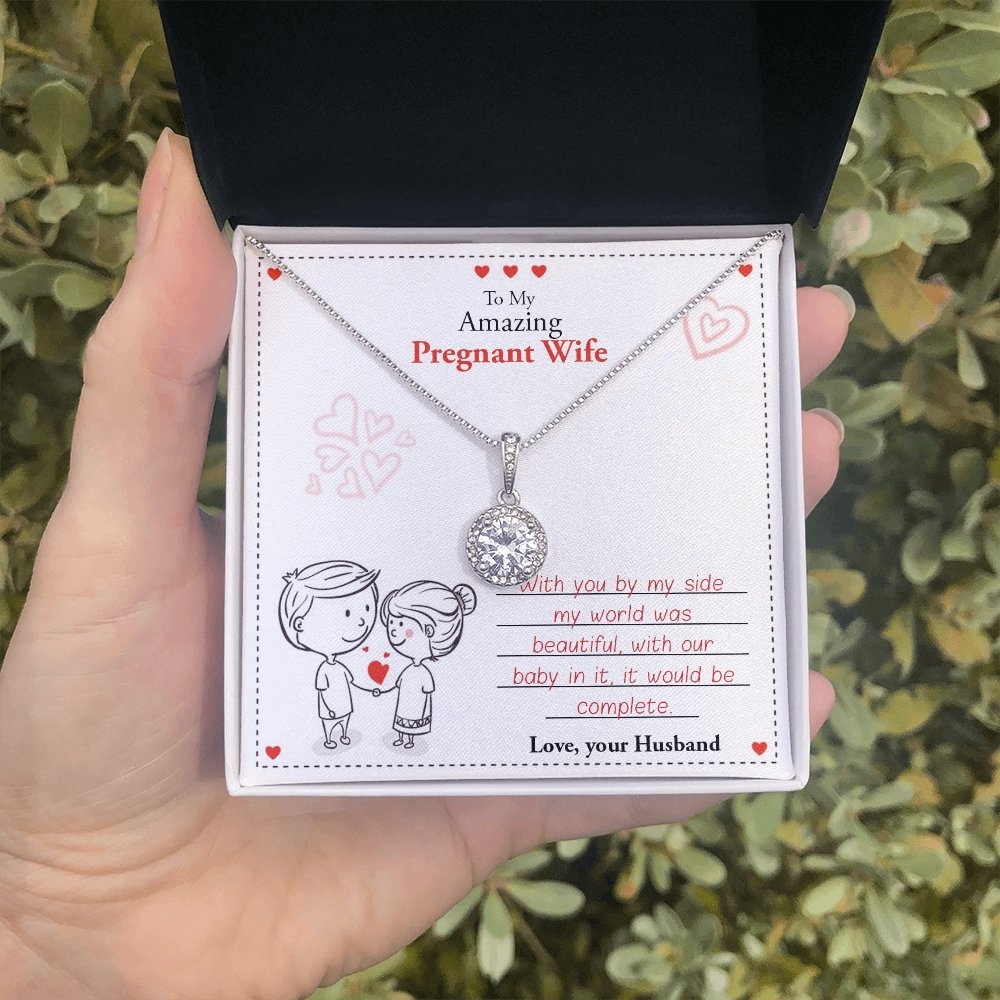 To My Amazing Pregnant Wife | With You (Eternal Hope Necklace) | Jewelry | C30187TR, lx-C30187, PB23-WOOD, PROD-2079755, PT-2646, TNM-1, USER-43062 | TageUnlimited