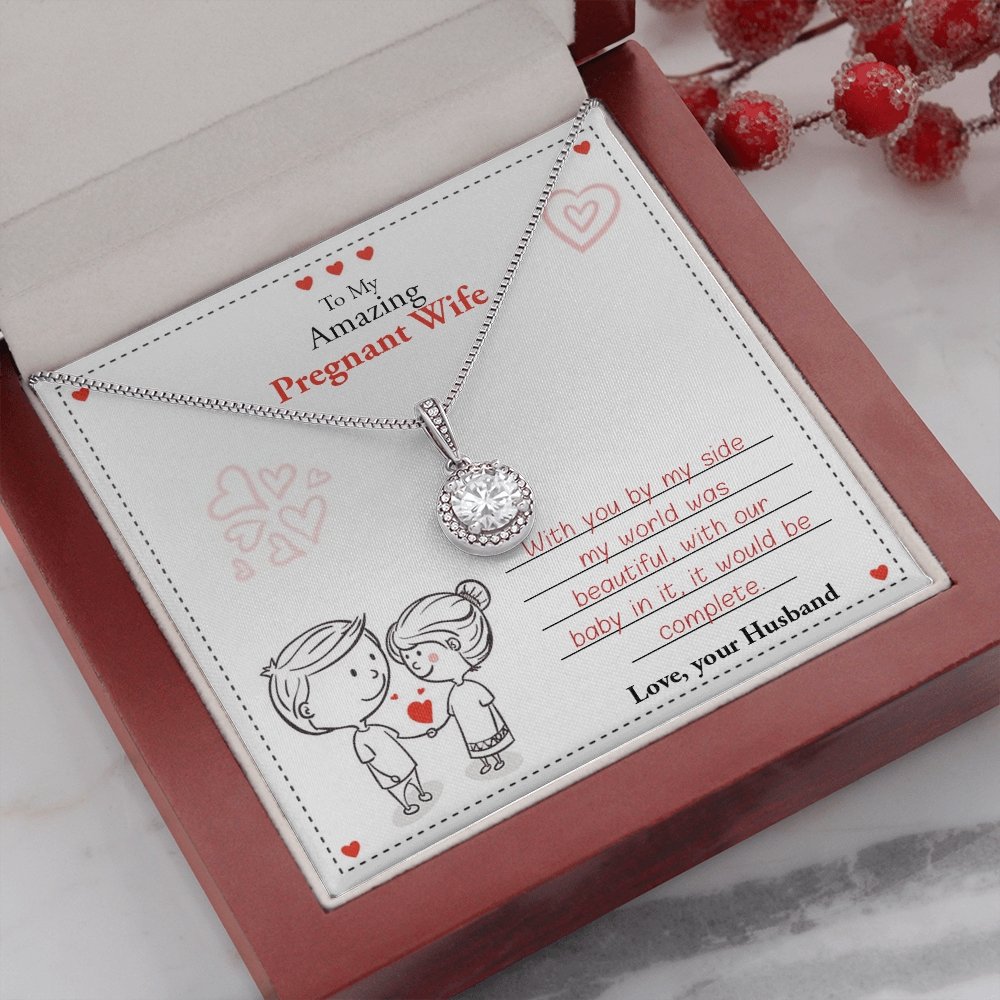 To My Amazing Pregnant Wife | With You (Eternal Hope Necklace) | Jewelry | C30187TR, lx-C30187, PB23-WOOD, PROD-2079755, PT-2646, TNM-1, USER-43062 | TageUnlimited