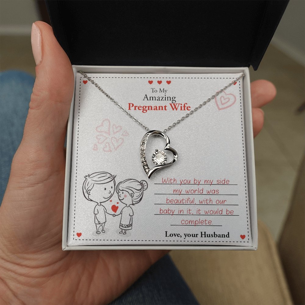 To My Amazing Pregnant Wife | With You (Forever Love Necklace) | Jewelry | C30025TG, C30025TR, lx-C30025, PB23-WOOD, PROD-2079639, PT-781, TNM-1, USER-43062 | TageUnlimited