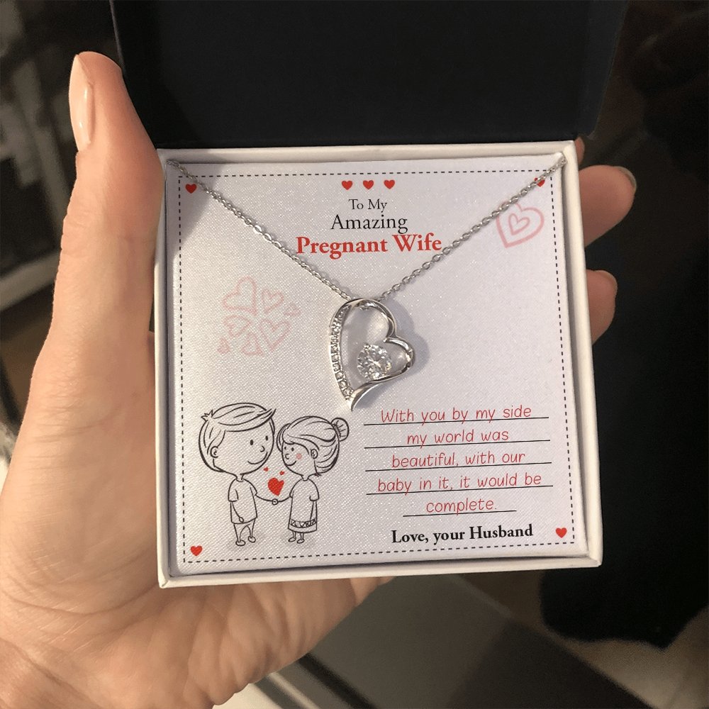 To My Amazing Pregnant Wife | With You (Forever Love Necklace) | Jewelry | C30025TG, C30025TR, lx-C30025, PB23-WOOD, PROD-2079639, PT-781, TNM-1, USER-43062 | TageUnlimited