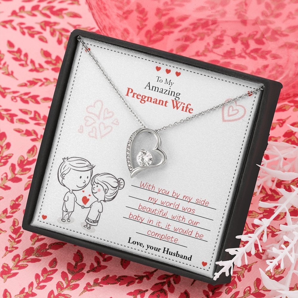 To My Amazing Pregnant Wife | With You (Forever Love Necklace) | Jewelry | C30025TG, C30025TR, lx-C30025, PB23-WOOD, PROD-2079639, PT-781, TNM-1, USER-43062 | TageUnlimited