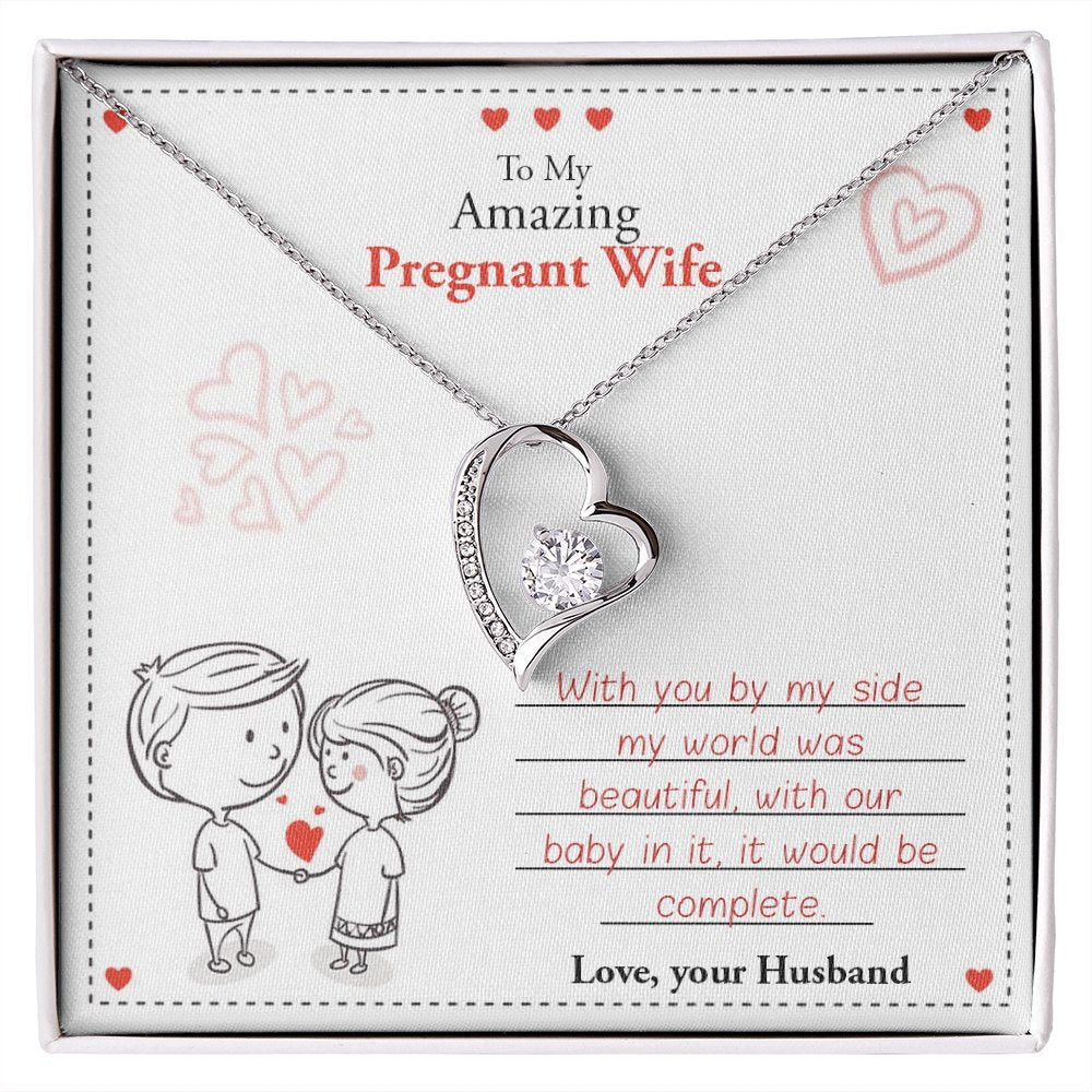 To My Amazing Pregnant Wife | With You (Forever Love Necklace) | Jewelry | C30025TG, C30025TR, lx-C30025, PB23-WOOD, PROD-2079639, PT-781, TNM-1, USER-43062 | TageUnlimited