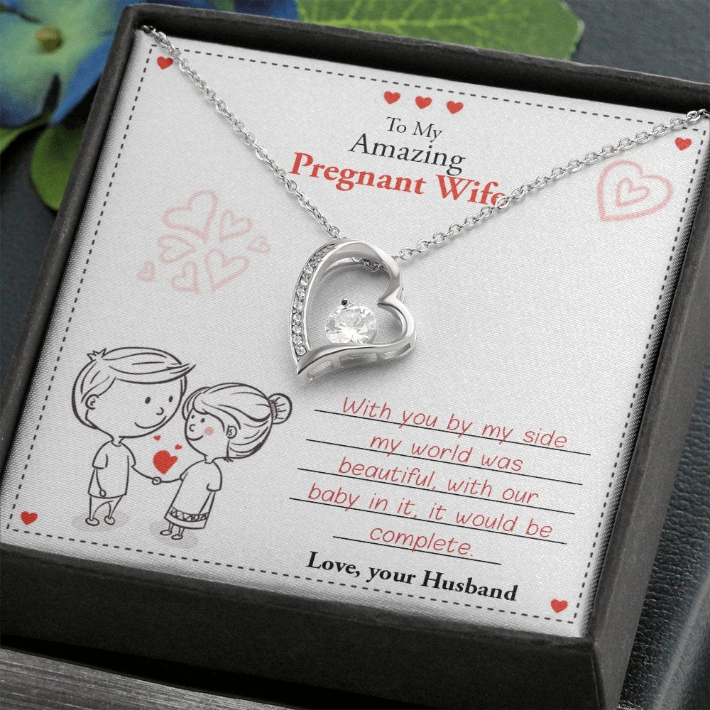 To My Amazing Pregnant Wife | With You (Forever Love Necklace) | Jewelry | C30025TG, C30025TR, lx-C30025, PB23-WOOD, PROD-2079639, PT-781, TNM-1, USER-43062 | TageUnlimited