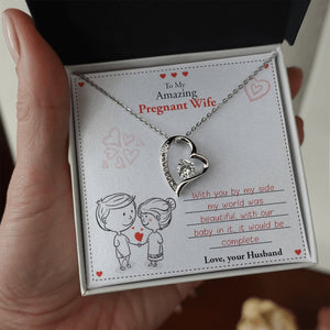 To My Amazing Pregnant Wife | With You (Forever Love Necklace) | Jewelry | C30025TG, C30025TR, lx-C30025, PB23-WOOD, PROD-2079639, PT-781, TNM-1, USER-43062 | TageUnlimited
