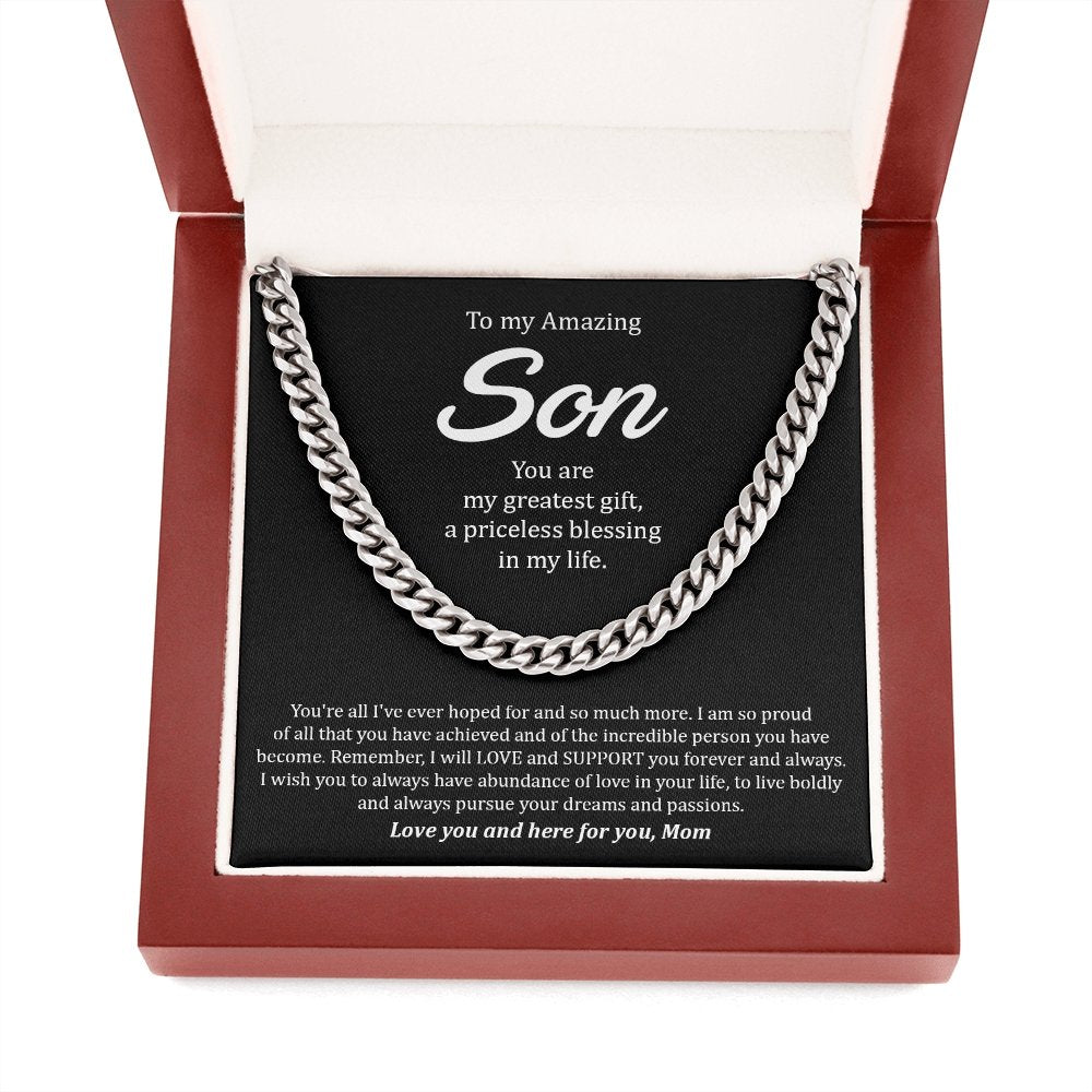 To My Amazing Son | You Are My Greatest Gift ❤️💎 | Jewelry | C30184T, C30184TG, lx-C30184, PB23-WOOD, PROD-1897935, PT-1772, USER-43062 | TageUnlimited