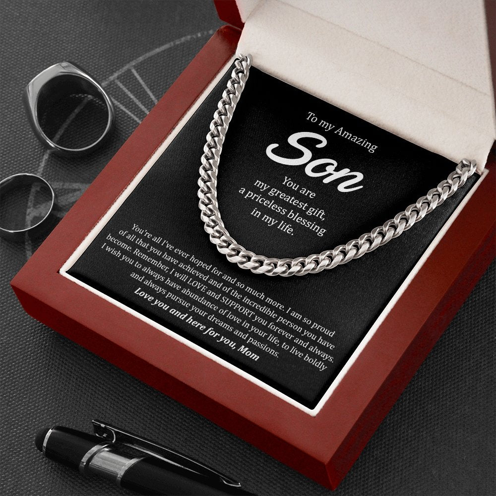 To My Amazing Son | You Are My Greatest Gift ❤️💎 | Jewelry | C30184T, C30184TG, lx-C30184, PB23-WOOD, PROD-1897935, PT-1772, USER-43062 | TageUnlimited