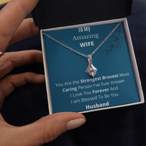 To My Amazing Wife | Alluring Beauty Necklace with Message Card + BOX | Jewelry | C30084TG, C30084TR, lx-C30084, PB23-WOOD, PROD-1574397, PT-930, TNM-1, USER-43062, WARRANTY-UPSELL | TageUnlimited