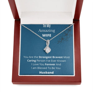 To My Amazing Wife | Alluring Beauty Necklace with Message Card + BOX | Jewelry | C30084TG, C30084TR, lx-C30084, PB23-WOOD, PROD-1574397, PT-930, TNM-1, USER-43062, WARRANTY-UPSELL | TageUnlimited