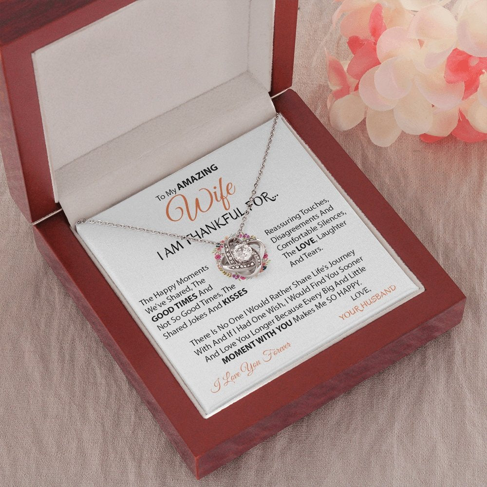 To My Amazing Wife | Love Knot Necklace 💓💎 | Jewelry | C30011TG, C30011TR, lx-C30011, PB23-WOOD, PROD-1517569, PT-922, TNM-1, USER-43062, WARRANTY-UPSELL | TageUnlimited