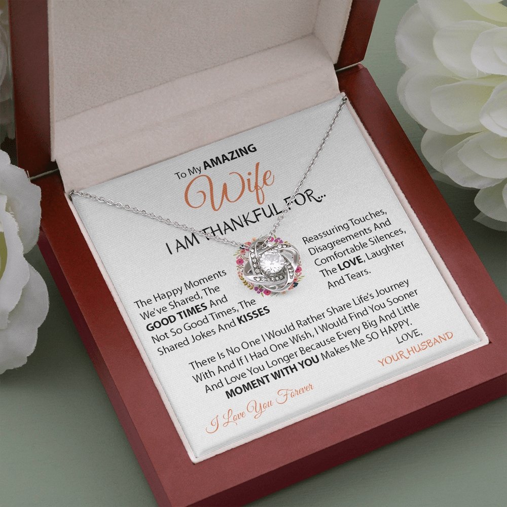To My Amazing Wife | Love Knot Necklace 💓💎 | Jewelry | C30011TG, C30011TR, lx-C30011, PB23-WOOD, PROD-1517569, PT-922, TNM-1, USER-43062, WARRANTY-UPSELL | TageUnlimited