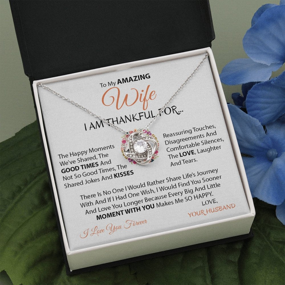 To My Amazing Wife | Love Knot Necklace 💓💎 | Jewelry | C30011TG, C30011TR, lx-C30011, PB23-WOOD, PROD-1517569, PT-922, TNM-1, USER-43062, WARRANTY-UPSELL | TageUnlimited