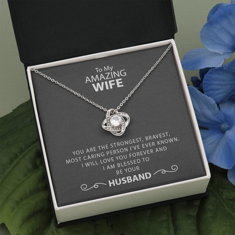 To My Amazing Wife | Strongest and Bravest Necklace 💎💓 | Jewelry | C30011TG, C30011TR, lx-C30011, PB23-WOOD, PROD-1582905, PT-922, TNM-1, USER-43062, WARRANTY-UPSELL | TageUnlimited