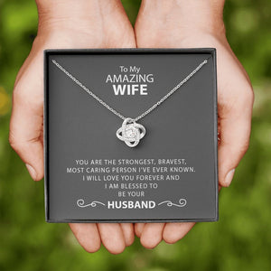 To My Amazing Wife | Strongest and Bravest Necklace 💎💓 | Jewelry | C30011TG, C30011TR, lx-C30011, PB23-WOOD, PROD-1582905, PT-922, TNM-1, USER-43062, WARRANTY-UPSELL | TageUnlimited