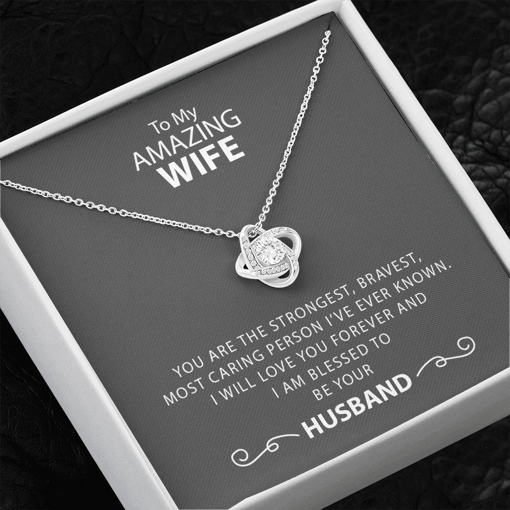 To My Amazing Wife | Strongest and Bravest Necklace 💎💓 | Jewelry | C30011TG, C30011TR, lx-C30011, PB23-WOOD, PROD-1582905, PT-922, TNM-1, USER-43062, WARRANTY-UPSELL | TageUnlimited
