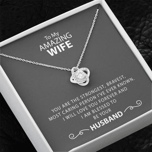 To My Amazing Wife | Strongest and Bravest Necklace 💎💓 | Jewelry | C30011TG, C30011TR, lx-C30011, PB23-WOOD, PROD-1582905, PT-922, TNM-1, USER-43062, WARRANTY-UPSELL | TageUnlimited