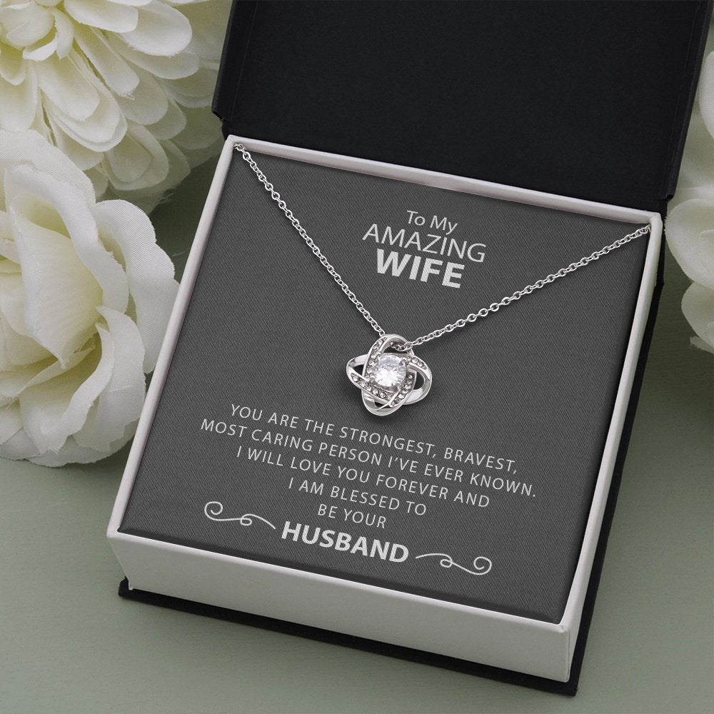 To My Amazing Wife | Strongest and Bravest Necklace 💎💓 | Jewelry | C30011TG, C30011TR, lx-C30011, PB23-WOOD, PROD-1582905, PT-922, TNM-1, USER-43062, WARRANTY-UPSELL | TageUnlimited