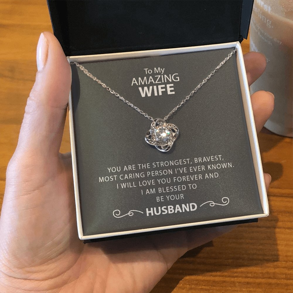 To My Amazing Wife | Strongest and Bravest Necklace 💎💓 | Jewelry | C30011TG, C30011TR, lx-C30011, PB23-WOOD, PROD-1582905, PT-922, TNM-1, USER-43062, WARRANTY-UPSELL | TageUnlimited