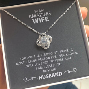 To My Amazing Wife | Strongest and Bravest Necklace 💎💓 | Jewelry | C30011TG, C30011TR, lx-C30011, PB23-WOOD, PROD-1582905, PT-922, TNM-1, USER-43062, WARRANTY-UPSELL | TageUnlimited