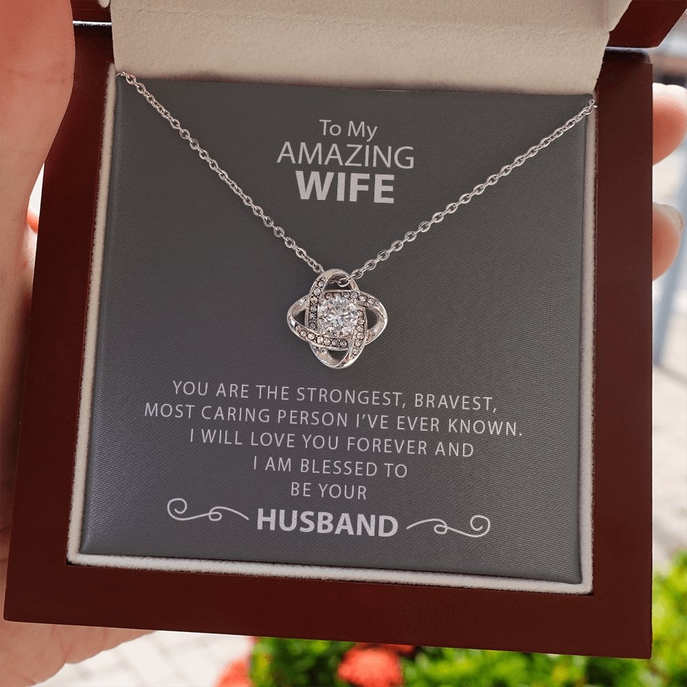 To My Amazing Wife | Strongest and Bravest Necklace 💎💓 | Jewelry | C30011TG, C30011TR, lx-C30011, PB23-WOOD, PROD-1582905, PT-922, TNM-1, USER-43062, WARRANTY-UPSELL | TageUnlimited