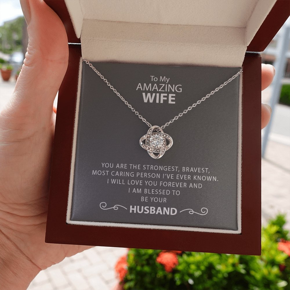 To My Amazing Wife | Strongest and Bravest Necklace 💎💓 | Jewelry | C30011TG, C30011TR, lx-C30011, PB23-WOOD, PROD-1582905, PT-922, TNM-1, USER-43062, WARRANTY-UPSELL | TageUnlimited
