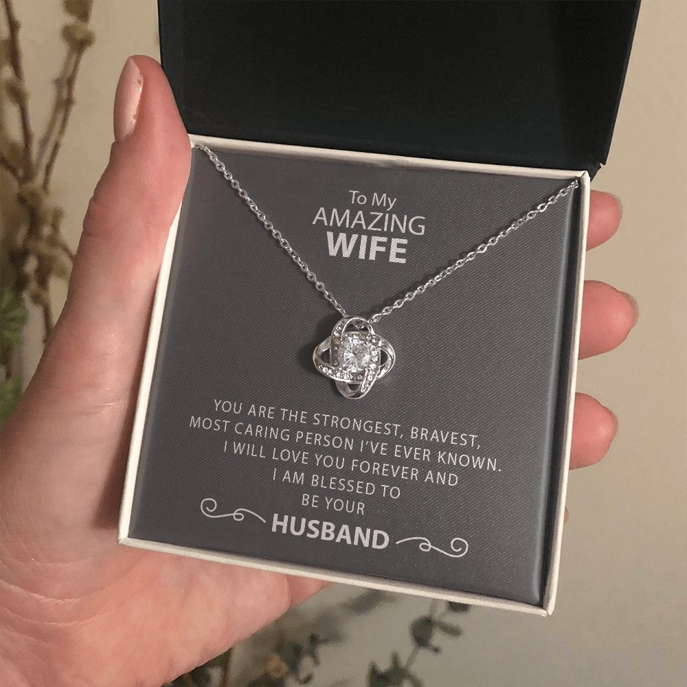 To My Amazing Wife | Strongest and Bravest Necklace 💎💓 | Jewelry | C30011TG, C30011TR, lx-C30011, PB23-WOOD, PROD-1582905, PT-922, TNM-1, USER-43062, WARRANTY-UPSELL | TageUnlimited
