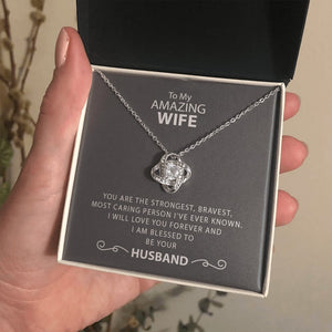To My Amazing Wife | Strongest and Bravest Necklace 💎💓 | Jewelry | C30011TG, C30011TR, lx-C30011, PB23-WOOD, PROD-1582905, PT-922, TNM-1, USER-43062, WARRANTY-UPSELL | TageUnlimited