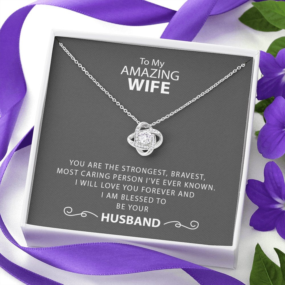 To My Amazing Wife | Strongest and Bravest Necklace 💎💓 | Jewelry | C30011TG, C30011TR, lx-C30011, PB23-WOOD, PROD-1582905, PT-922, TNM-1, USER-43062, WARRANTY-UPSELL | TageUnlimited