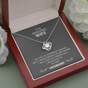To My Amazing Wife | Strongest and Bravest Necklace 💎💓 | Jewelry | C30011TG, C30011TR, lx-C30011, PB23-WOOD, PROD-1582905, PT-922, TNM-1, USER-43062, WARRANTY-UPSELL | TageUnlimited