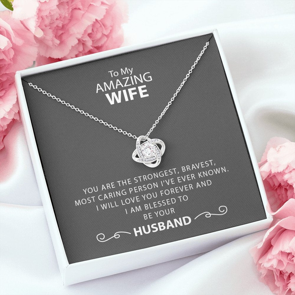 To My Amazing Wife | Strongest and Bravest Necklace 💎💓 | Jewelry | C30011TG, C30011TR, lx-C30011, PB23-WOOD, PROD-1582905, PT-922, TNM-1, USER-43062, WARRANTY-UPSELL | TageUnlimited