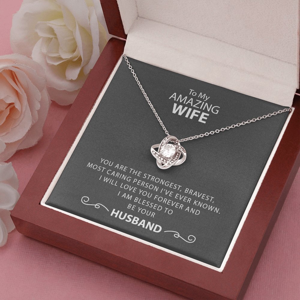 To My Amazing Wife | Strongest and Bravest Necklace 💎💓 | Jewelry | C30011TG, C30011TR, lx-C30011, PB23-WOOD, PROD-1582905, PT-922, TNM-1, USER-43062, WARRANTY-UPSELL | TageUnlimited