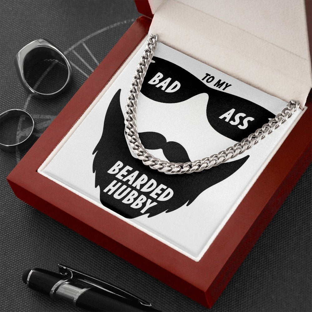 To My Badass Husband | Bearded Hubby ❤️🧔 | Jewelry | C30184T, C30184TG, lx-C30184, PB23-WOOD, PROD-1822826, PT-1772, USER-43062 | TageUnlimited