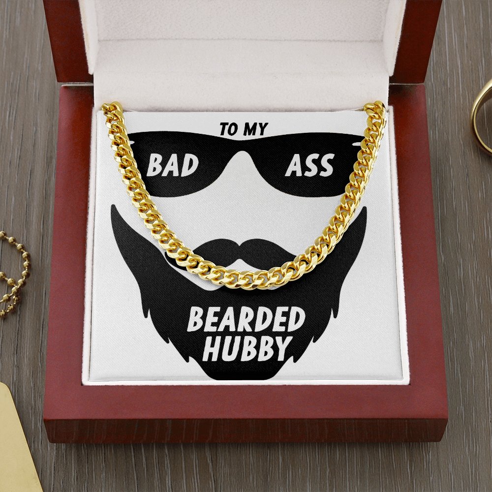 To My Badass Husband | Bearded Hubby ❤️🧔 | Jewelry | C30184T, C30184TG, lx-C30184, PB23-WOOD, PROD-1822826, PT-1772, USER-43062 | TageUnlimited