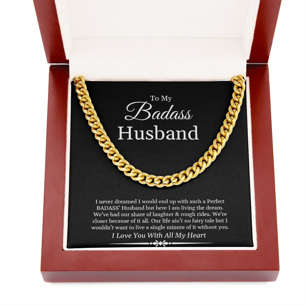 To My Badass Husband | I Love You With All My Heart 🖤❤️ | Jewelry | C30184T, C30184TG, lx-C30184, PB23-WOOD, PROD-1822805, PT-1772, USER-43062 | TageUnlimited