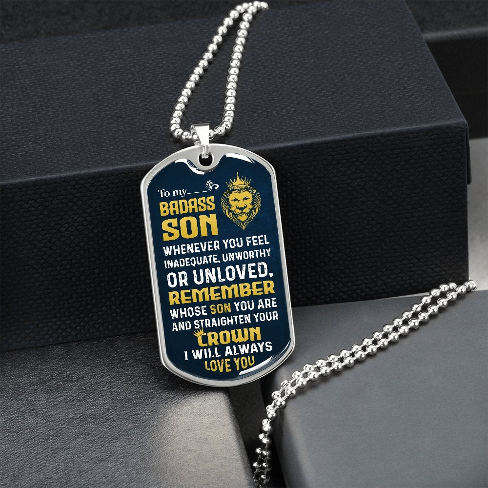 To My Badass Son | Whenever You Feel | Jewelry | A1014T, A1014TG, G007T, G007TG, lx-G007, PROD-1957275, PT-133, TNM-1, USER-43062 | TageUnlimited