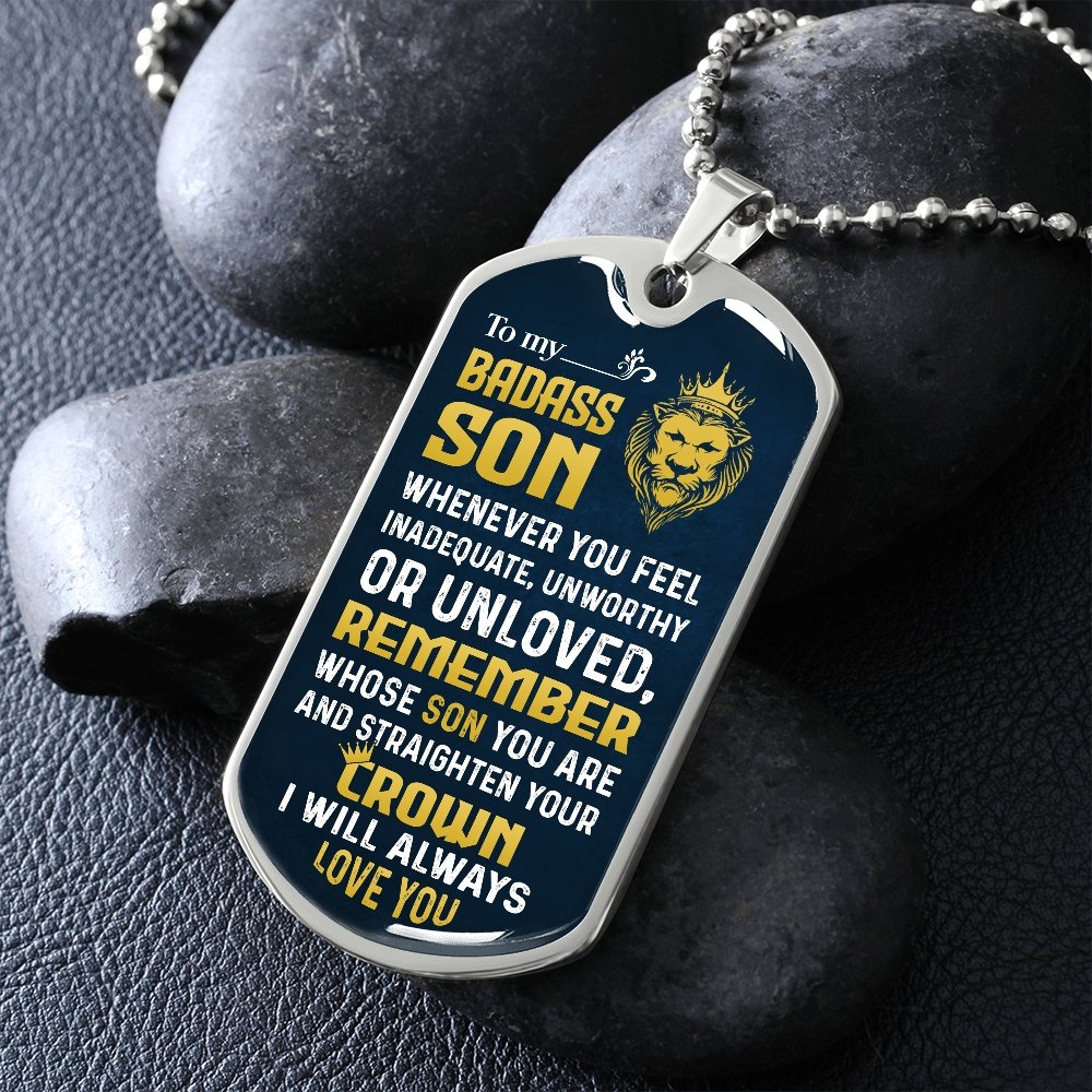 To My Badass Son | Whenever You Feel | Jewelry | A1014T, A1014TG, G007T, G007TG, lx-G007, PROD-1957275, PT-133, TNM-1, USER-43062 | TageUnlimited