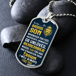 To My Badass Son | Whenever You Feel | Jewelry | A1014T, A1014TG, G007T, G007TG, lx-G007, PROD-1957275, PT-133, TNM-1, USER-43062 | TageUnlimited