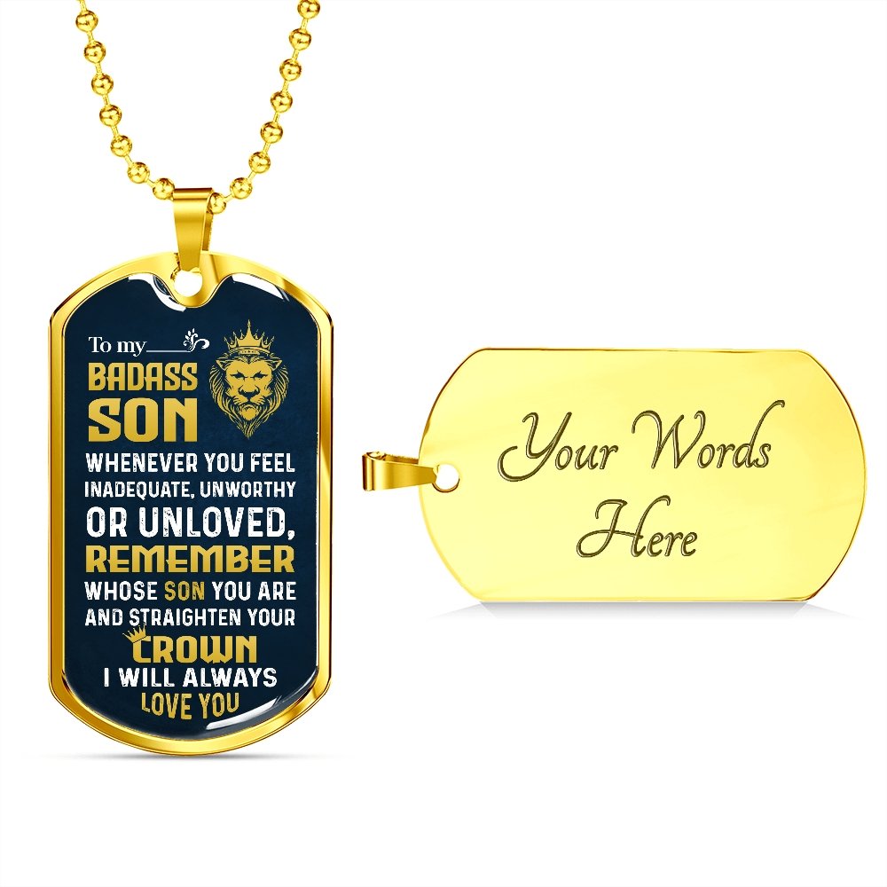 To My Badass Son | Whenever You Feel | Jewelry | A1014T, A1014TG, G007T, G007TG, lx-G007, PROD-1957275, PT-133, TNM-1, USER-43062 | TageUnlimited