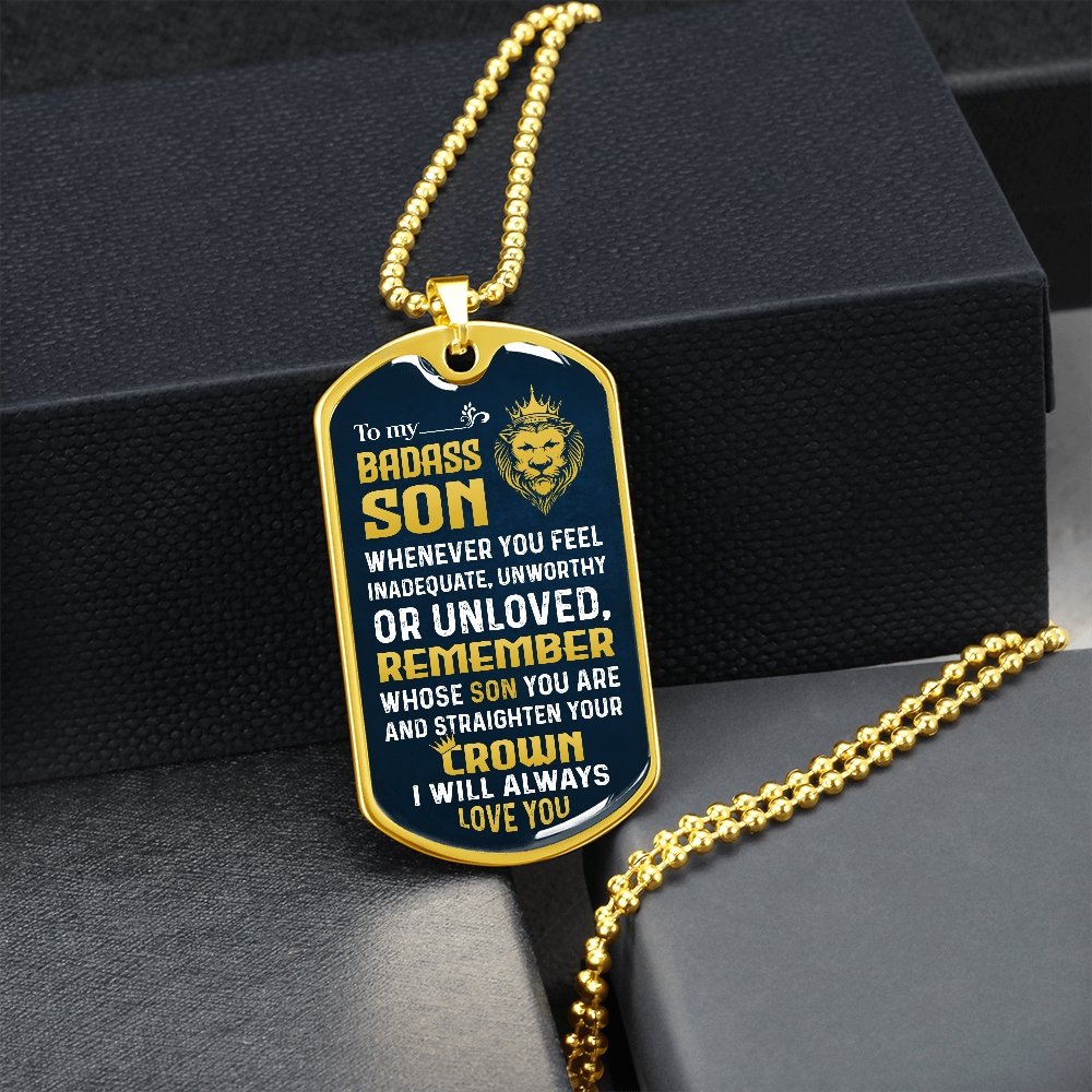 To My Badass Son | Whenever You Feel | Jewelry | A1014T, A1014TG, G007T, G007TG, lx-G007, PROD-1957275, PT-133, TNM-1, USER-43062 | TageUnlimited