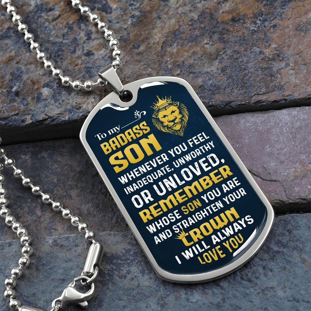 To My Badass Son | Whenever You Feel | Jewelry | A1014T, A1014TG, G007T, G007TG, lx-G007, PROD-1957275, PT-133, TNM-1, USER-43062 | TageUnlimited