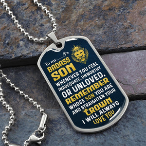 To My Badass Son | Whenever You Feel | Jewelry | A1014T, A1014TG, G007T, G007TG, lx-G007, PROD-1957275, PT-133, TNM-1, USER-43062 | TageUnlimited