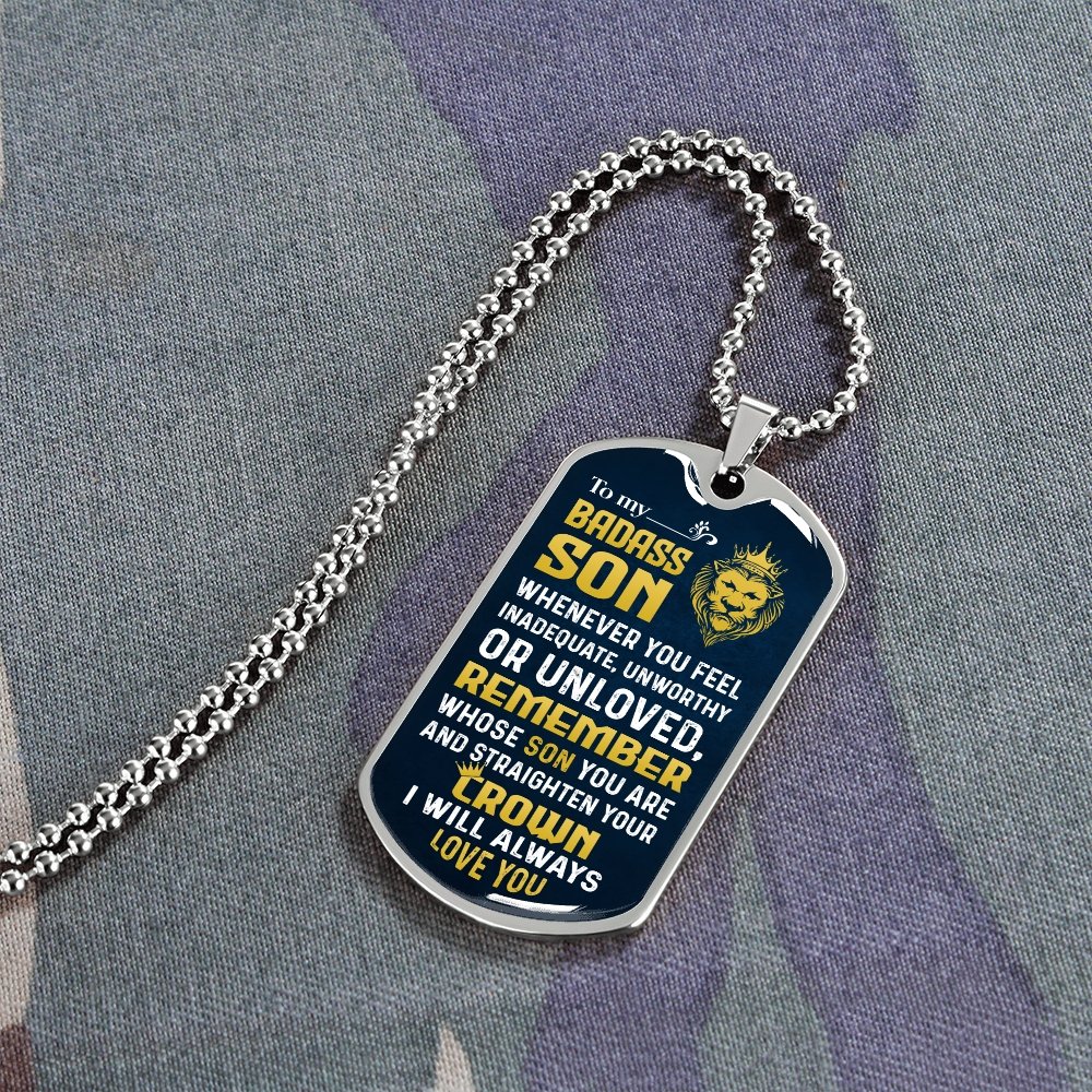 To My Badass Son | Whenever You Feel | Jewelry | A1014T, A1014TG, G007T, G007TG, lx-G007, PROD-1957275, PT-133, TNM-1, USER-43062 | TageUnlimited