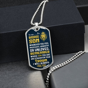 To My Badass Son | Whenever You Feel | Jewelry | A1014T, A1014TG, G007T, G007TG, lx-G007, PROD-1957275, PT-133, TNM-1, USER-43062 | TageUnlimited