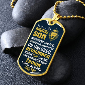 To My Badass Son | Whenever You Feel | Jewelry | A1014T, A1014TG, G007T, G007TG, lx-G007, PROD-1957275, PT-133, TNM-1, USER-43062 | TageUnlimited