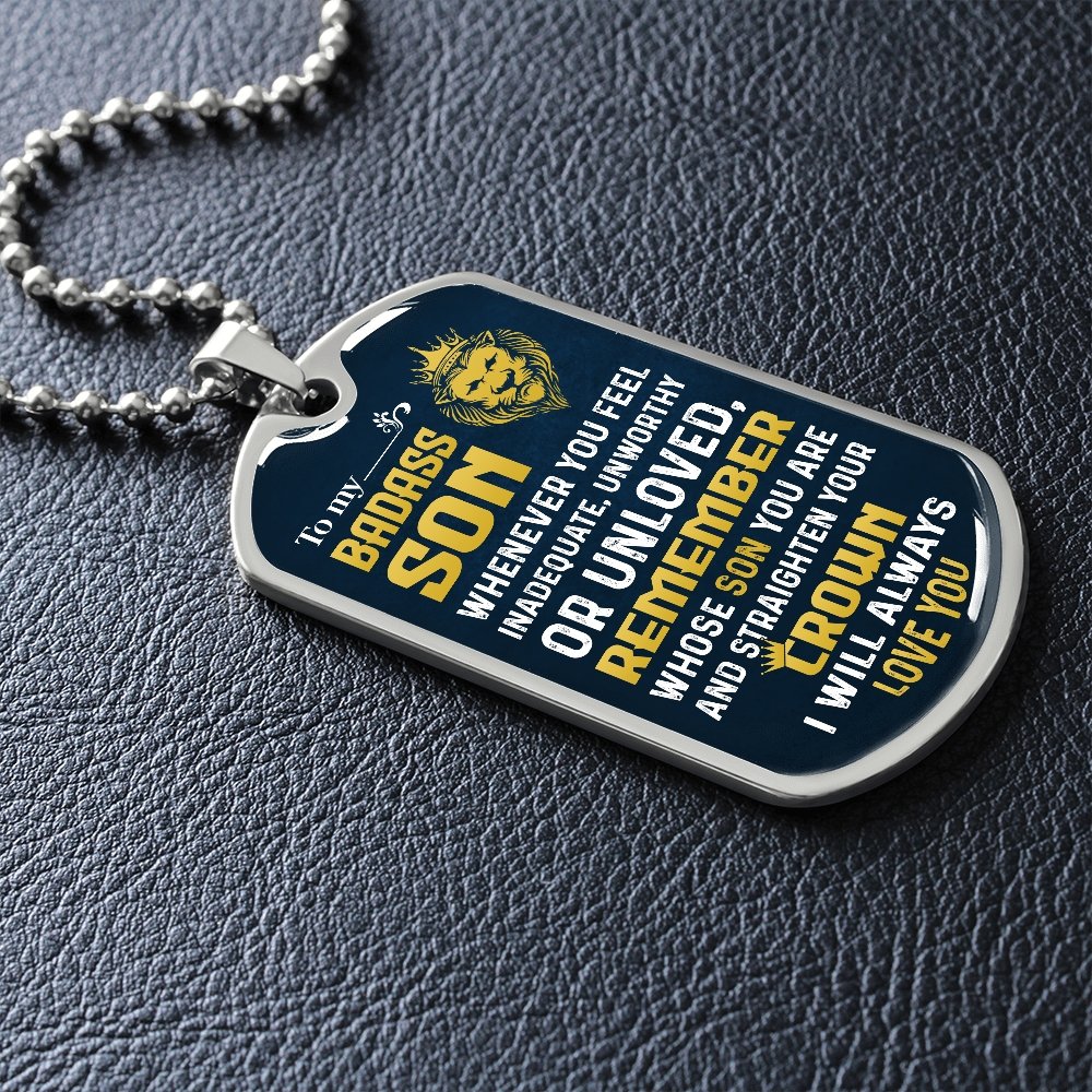 To My Badass Son | Whenever You Feel | Jewelry | A1014T, A1014TG, G007T, G007TG, lx-G007, PROD-1957275, PT-133, TNM-1, USER-43062 | TageUnlimited