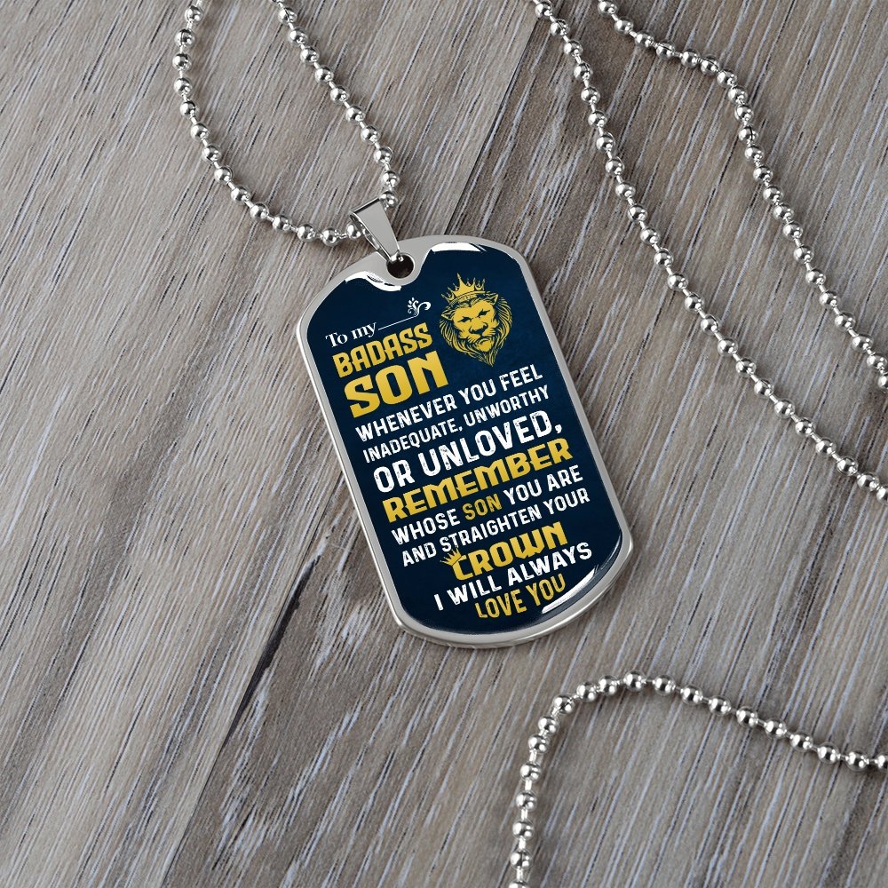 To My Badass Son | Whenever You Feel | Jewelry | A1014T, A1014TG, G007T, G007TG, lx-G007, PROD-1957275, PT-133, TNM-1, USER-43062 | TageUnlimited