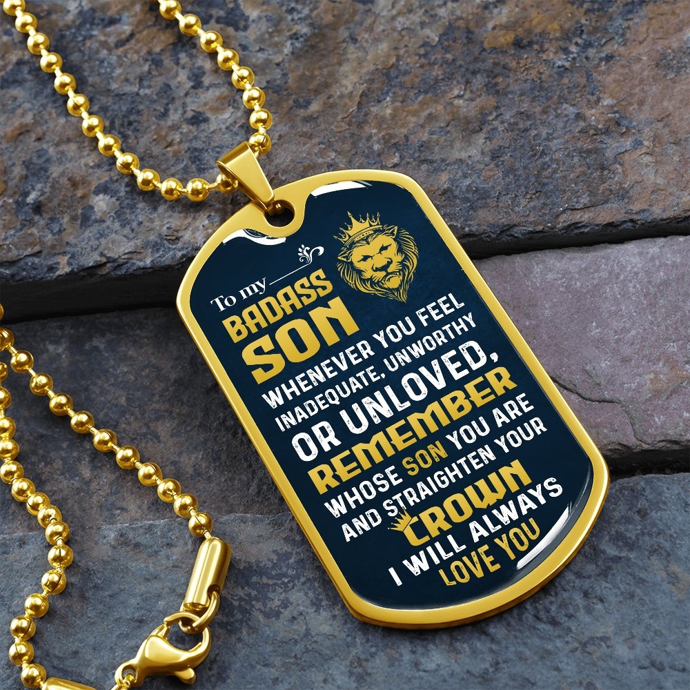 To My Badass Son | Whenever You Feel | Jewelry | A1014T, A1014TG, G007T, G007TG, lx-G007, PROD-1957275, PT-133, TNM-1, USER-43062 | TageUnlimited