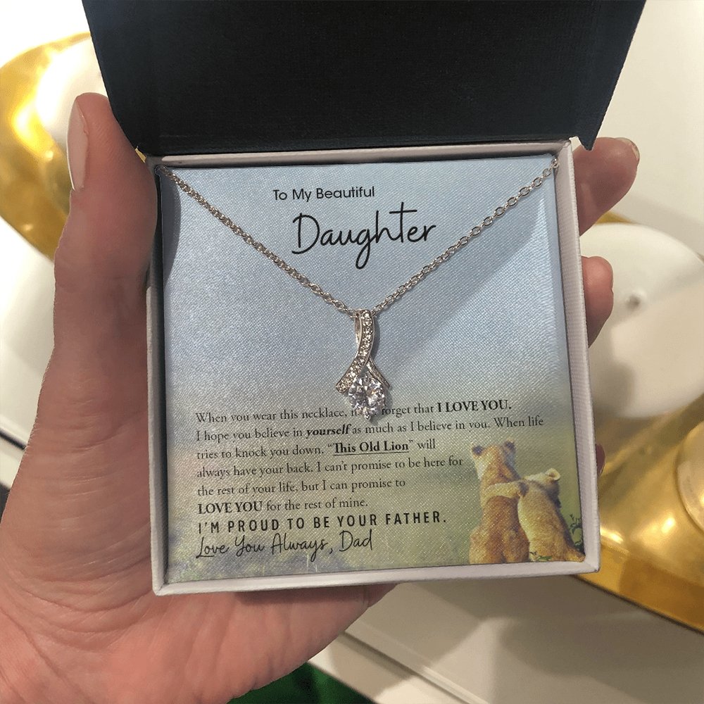 To My Beautiful Daughter | I'm Proud To Be Your Father ❤️🔥 (ALLURING BEAUTY necklace) | Jewelry | C30084TG, C30084TR, lx-C30084, PB23-WOOD, PROD-1893252, PT-930, TNM-1, USER-43062 | TageUnlimited
