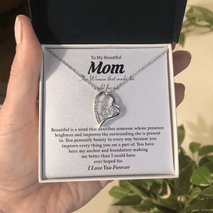 To My Beautiful Mom | The Woman That Made The World For Me | Jewelry | C30025TG, C30025TR, lx-C30025, PB23-WOOD, PROD-2074773, PT-781, TNM-1, USER-43062 | TageUnlimited