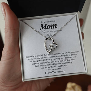 To My Beautiful Mom | The Woman That Made The World For Me | Jewelry | C30025TG, C30025TR, lx-C30025, PB23-WOOD, PROD-2074773, PT-781, TNM-1, USER-43062 | TageUnlimited